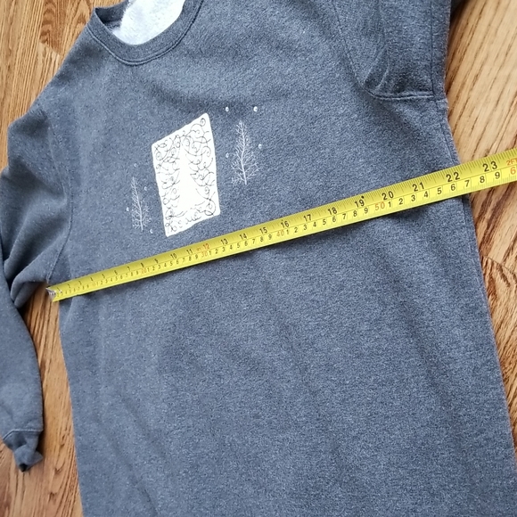 (L) Women's Festive Holiday Crew Neck Sweater Oversized Cozy Loungewear Casual - Picture 5 of 7